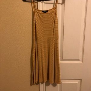 Yellow and white striped dress